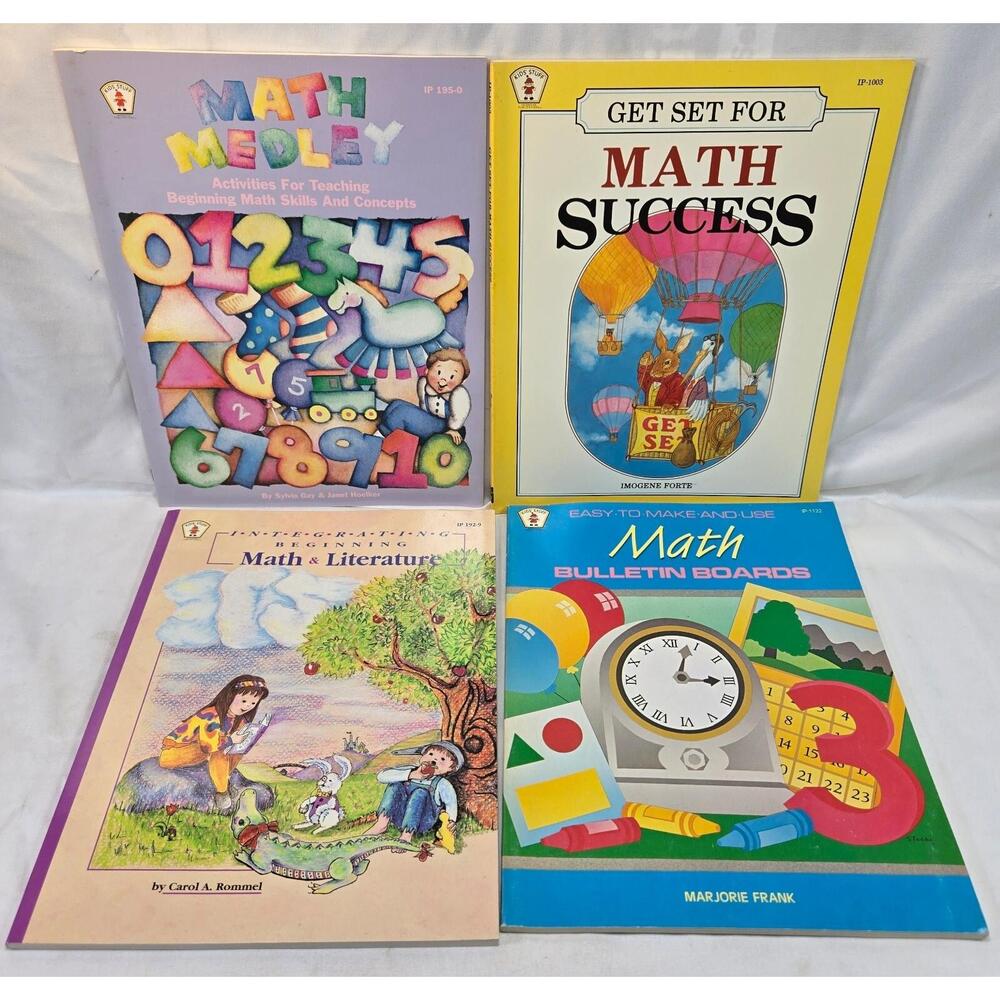 Kids' Stuff Math 4 Workbooks Teacher's Materials Bulletin Board Homeschool 1990